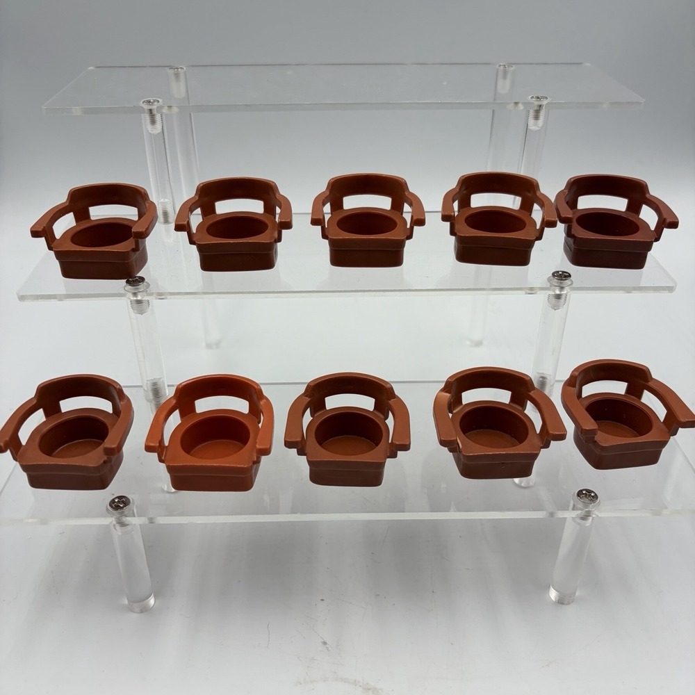 10 Fisher Price Little People Captains Kitchen‎ Chairs Triangle Brown High Chair